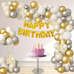 Party Midlinkerz Plastic Solid Happy Birthday Balloon Decoration Kit (Pack of 39)