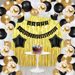 PARTY MIDLINKERZ Solid Anniversary Decoration kit Combo - 73 Pcs for Birthday Decor Balloon (Multicolor, Pack of 72)