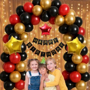 PARTY MIDLINKERZ Happy Birthday Party Decoration Item - HBD banner metellic balloon