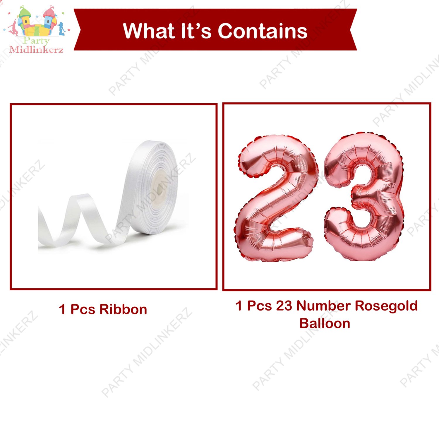 PARTY MIDLINKERZ No.23 Rose Gold Foil Balloon for 23rd Year Birthday Decoration Items - Image 2