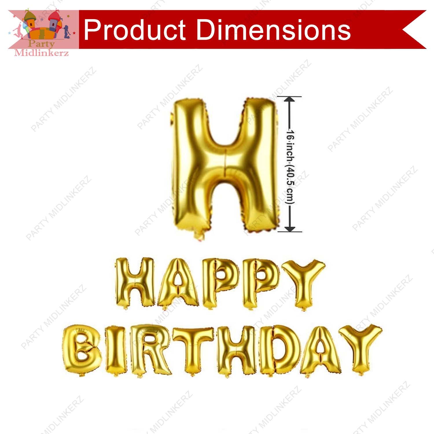 Midlinkerz Happy Birthday Multicolor Balloon Party Decoration Kit (35 Pcs) - Image 3