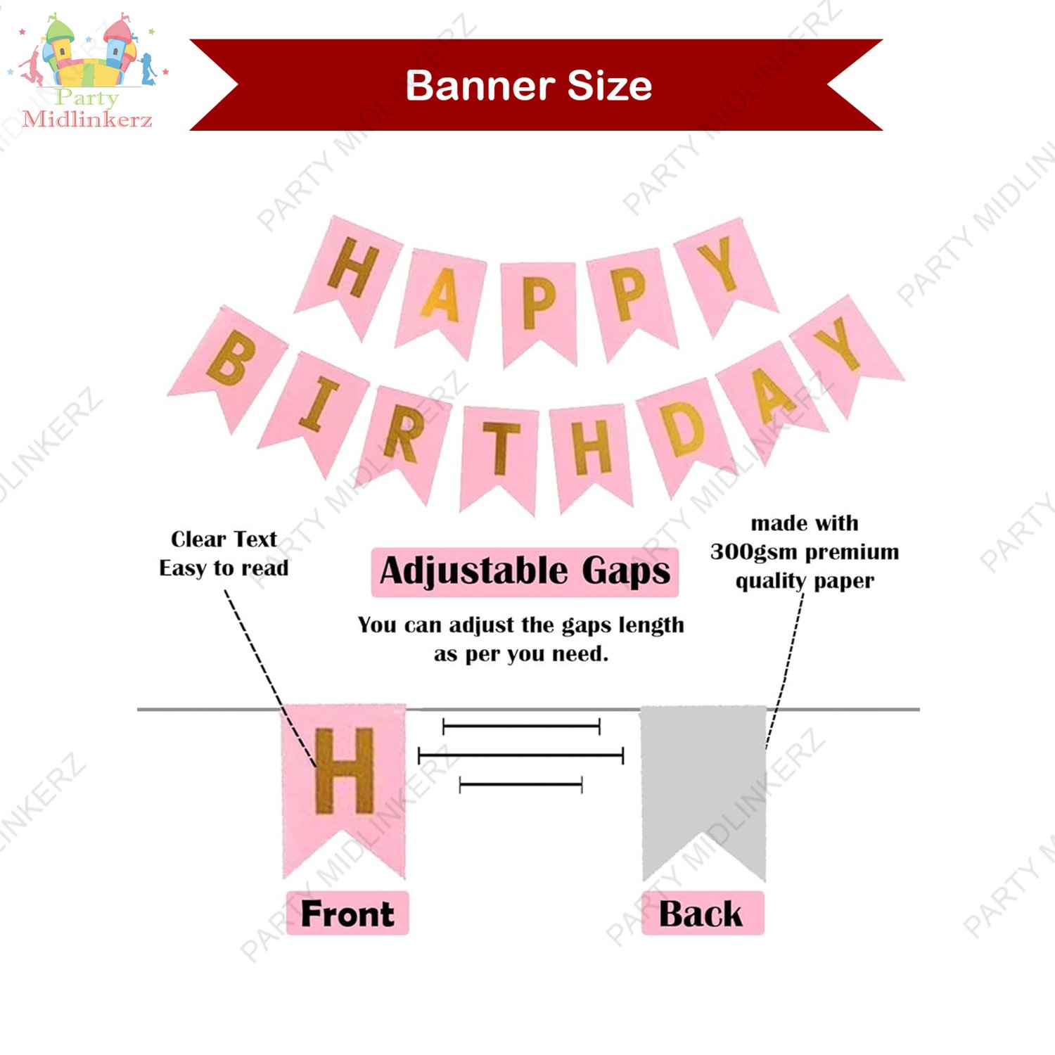 PARTY MIDLINKERZ Theme My Party Happy Birthday Banner for Birthday Decorations - Image 3