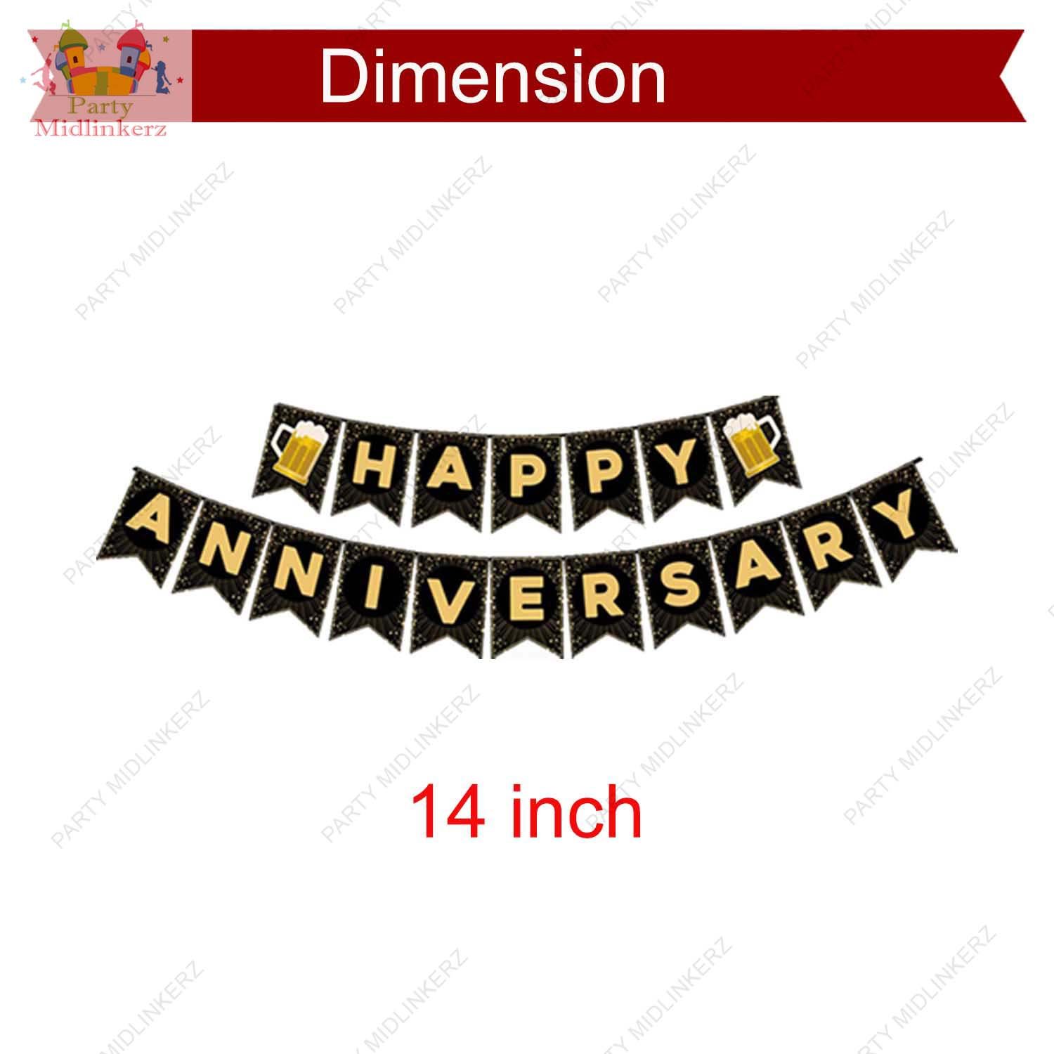 Party Midlinkerz Happy Anniversary Decoration Kit For Home -37 Items Red Combo Set Balloon - Image 4