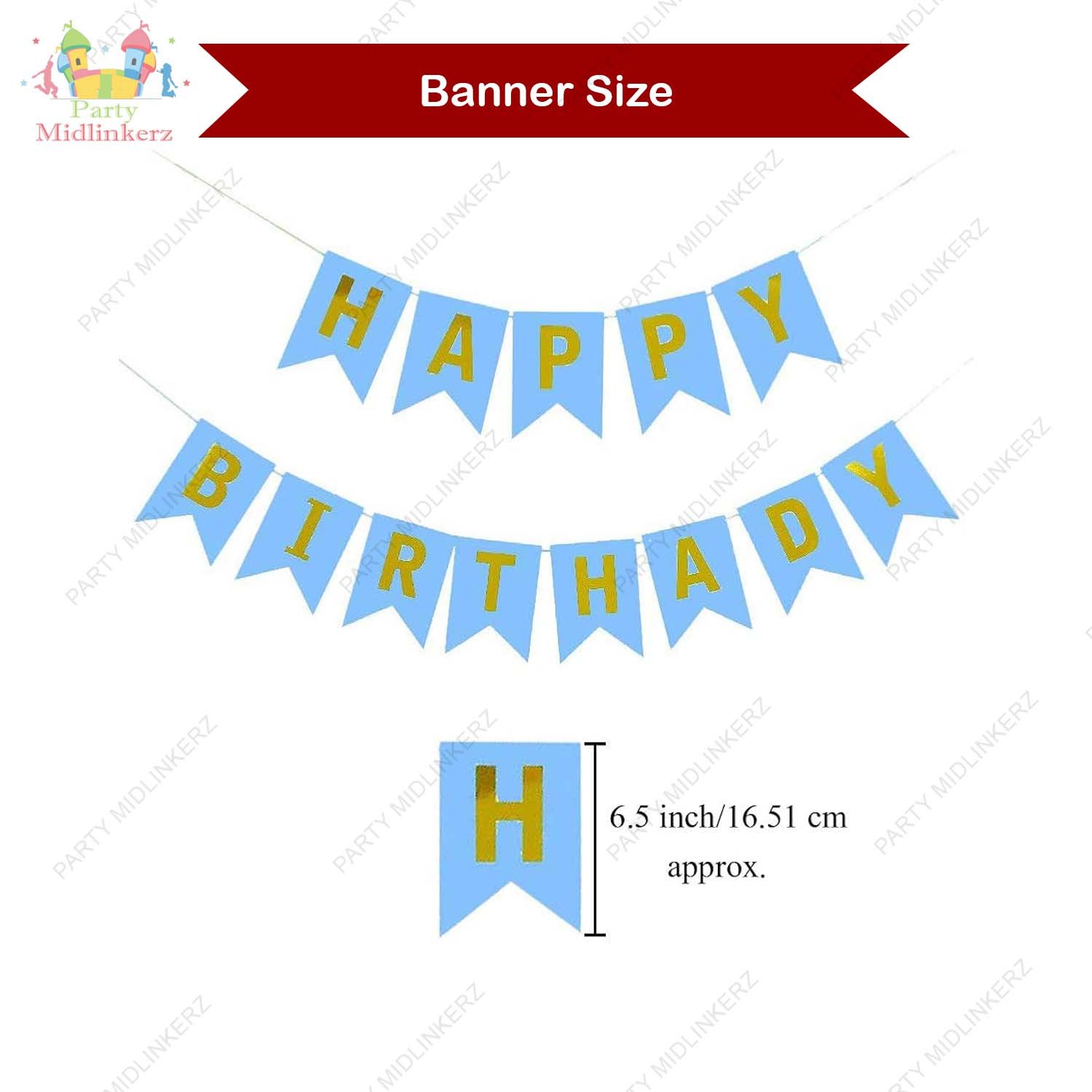 35 Pcs Blue White and Golden Birthday Balloons Combo for Kids Or Boys Birthday Decoration Items - Image 4